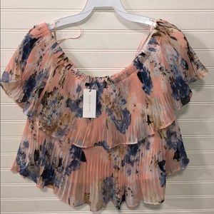 Blush off the shoulder top by Sugar + Lips